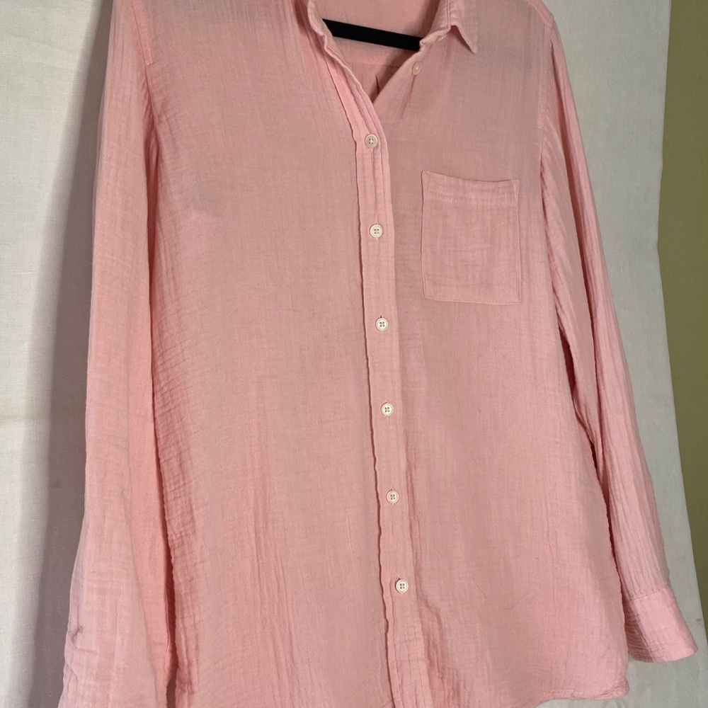 J Crew Rose Pink Long Sleeve Button Up Top Size Small - Picture 5 of 11